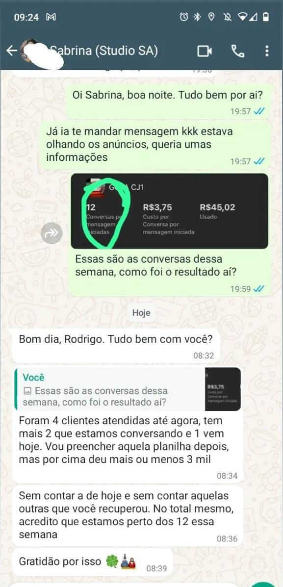Print da conversa com a cliente Samira, da Linda Lingerie